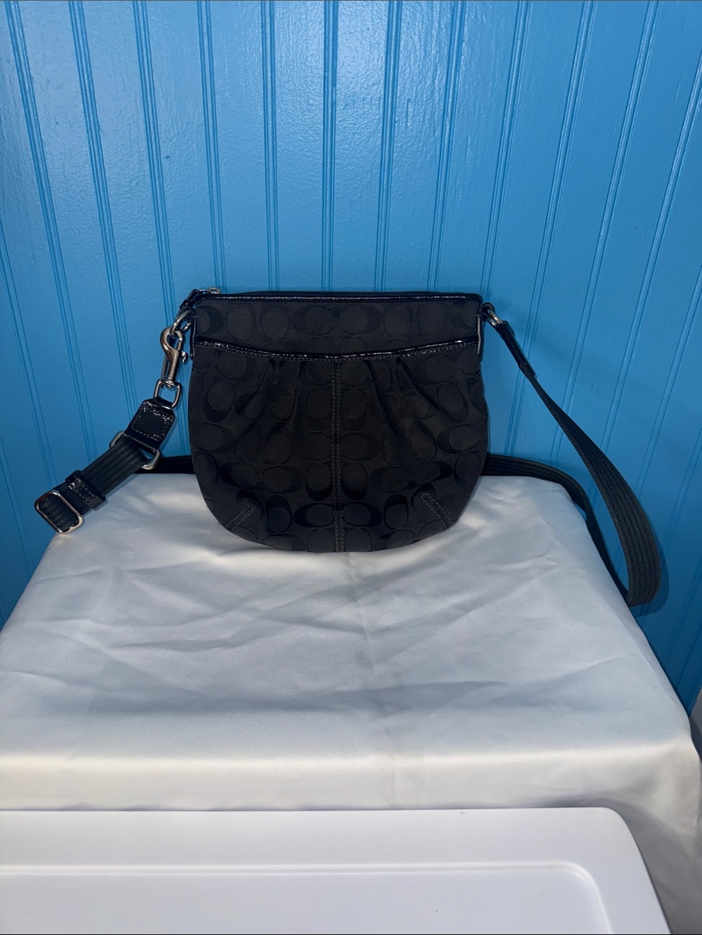 Coach Black Canvas Logo Crossbody Bag